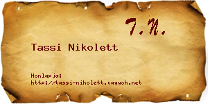 Tassi Nikolett névjegykártya